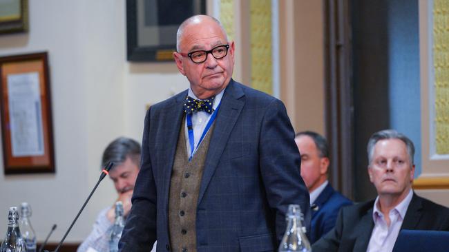 Councillor Phillip Martin speaks during an Adelaide City Council meeting at Adelaide Town Hall. Picture: Brenton Edwards