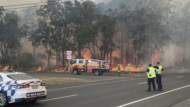 A large fire has taken hold of bushland in the Bundaberg suburb of Norville.