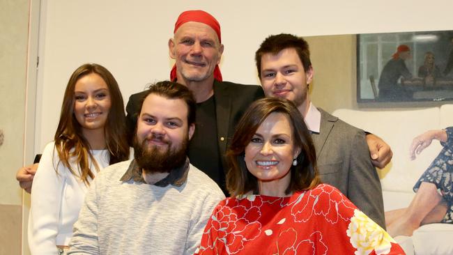 Lisa Wilkinson and Peter FitzSimons with Billi, Louis, right, and Jake, centre, in 2017. Picture: AAP