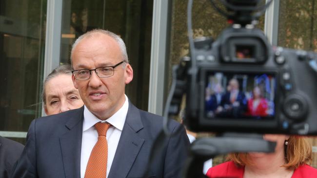 NSW Labor leader Luke Foley at a press conference in Queens Square Sydney today .Picture John Grainger