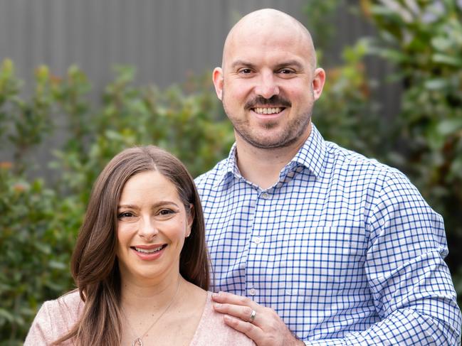 Radio presenter Stacey Lee and her husband Ben. Picture: Tim Joy
