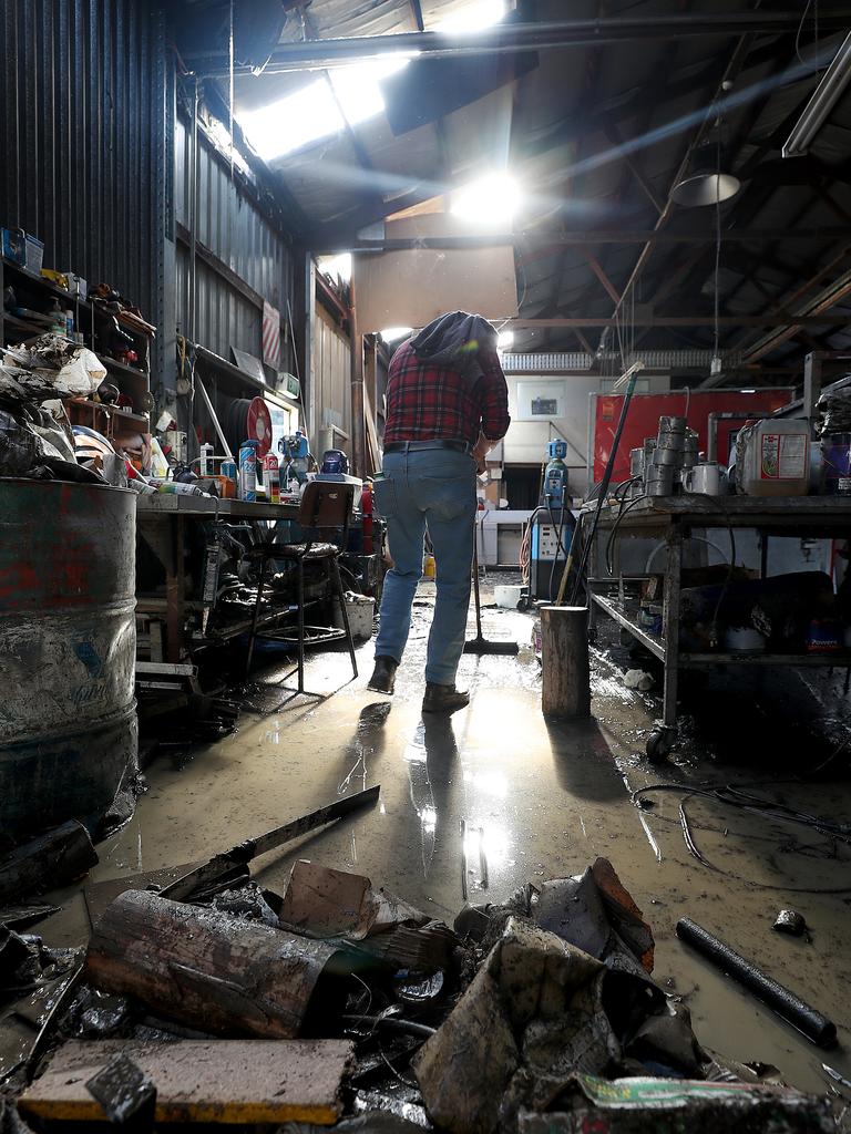 Cleaning up at Air Con Industries in South Hobart. Picture: SAM ROSEWARNE