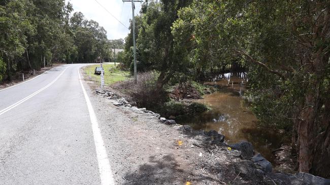 The crash site on Burnside Road at Ormeau. Picture: Jason O'Brien