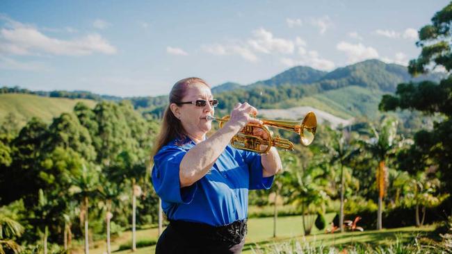 Catherine McIntyre will be play The last Post on the bugle in the Boambee Valley on ANZAC day. Picture: Rachel Vercoe