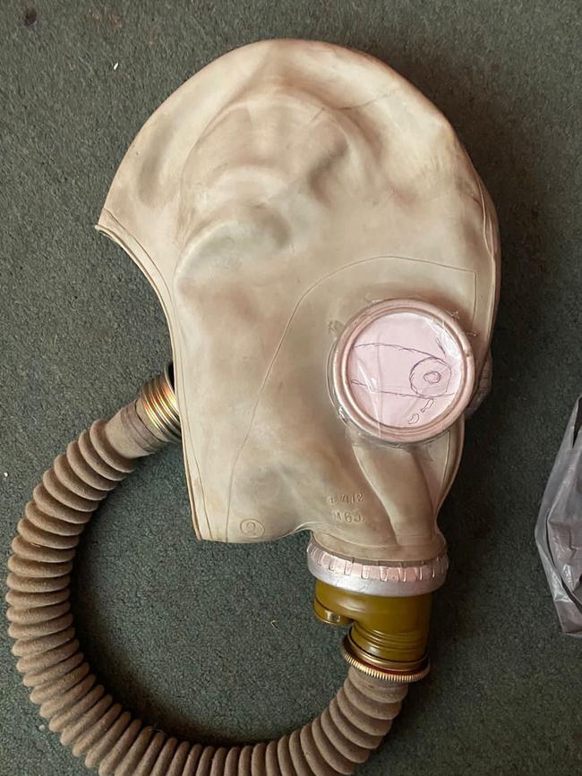 Among the harrowing finds, authorities found gas masks. Picture: Supplied