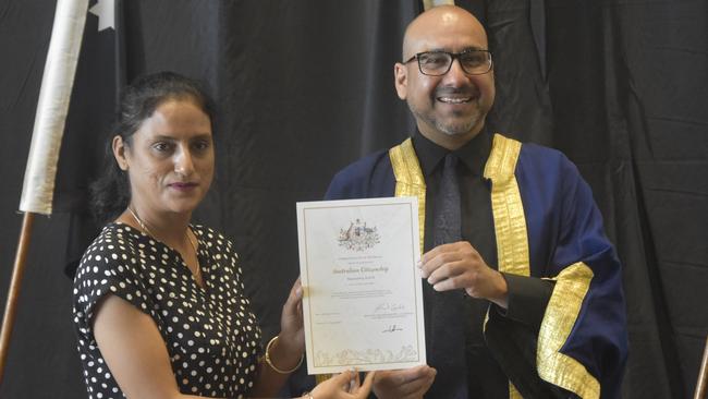 Ramandeep Kaur, from India, became an Australian citizen on Australia Day. Picture: Sierra Haigh