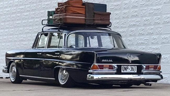 His slammed Mercedes 220SE is quite the eye-catching car. Picture: Suppled