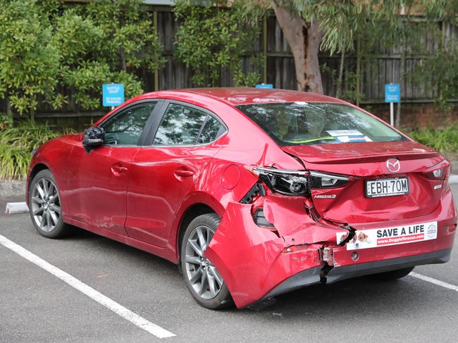 The Mazda was severely damaged. Picture: Daily Telegraph