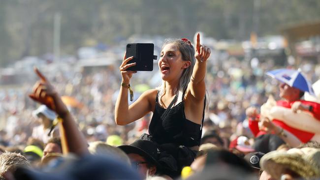 Punters enjoy Falls Festival at Byron Bay. Picture: Matt Thompson