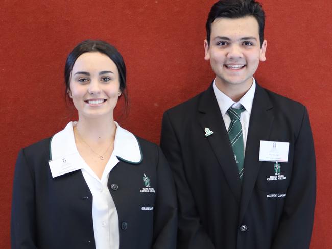 Lauren Bell and Riley Buxton, College Captains at Mater Maria Catholic College Picture: Theresa Amos