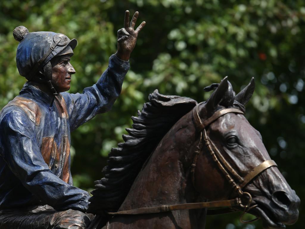 The new Winx statue outside Rosehill Gardens. Picture: Jason McCawley/Getty