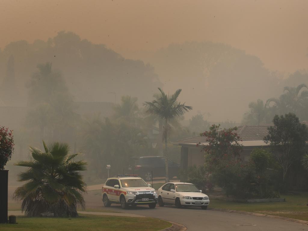 Grass Fires in the Carrara and Merrimac area kept Emergency Services and residents on alert during Tuesday. Picture Glenn Hampson