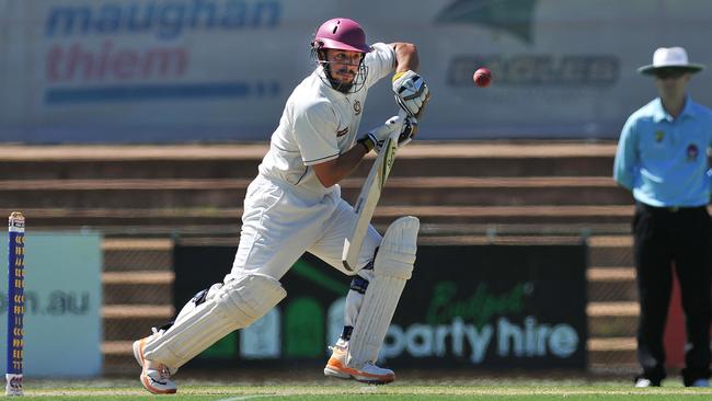 Tea Tree Gully’s Tim Davey in action. Picture: Roger Wyman