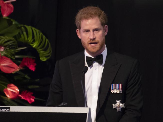 Prince Harry spoke at the state dinner in Fiji. Picture: Getty Images