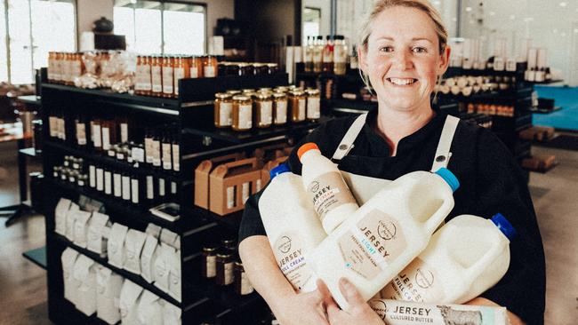 Clare Crichton, operations manager of Caldermeade Farm, showing some of the produce in the cafe Picture: Chloe Smith