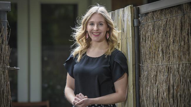 Monday DECEMBER 20 2021Property Investor Nicole Flavel at her first home she purchased at Myrtle Bank 3 years ago. Nicole is now looking for a new property to buy.Picture:  Roy VanDerVegt