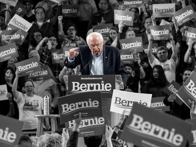 HOUSTON, TX - FEBRUARY 23: Democratic presidential candidate Sen. Bernie Sanders (I-VT) speaks during a campaign rally at the University of Houston on February 23, 2020 in Houston, Texas. With early voting underway in Texas, Sanders is holding four rallies in the delegate-rich state this weekend before traveling on to South Carolina. Texas holds their primary on Super Tuesday March 3rd, along with over a dozen other states. Drew Angerer/Getty Images/AFP == FOR NEWSPAPERS, INTERNET, TELCOS & TELEVISION USE ONLY ==