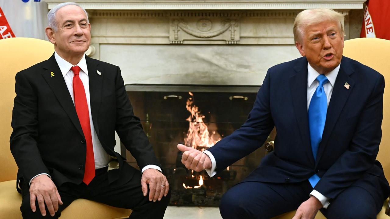 US President Donald Trump meets with Israel's Prime Minister Benjamin Netanyahu in the Oval Office of the White House. Picture: Andrew Caballero-Reynolds/AFP