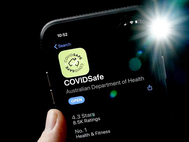 An iPhone displays the COVIDSafe app. Picture: AAP