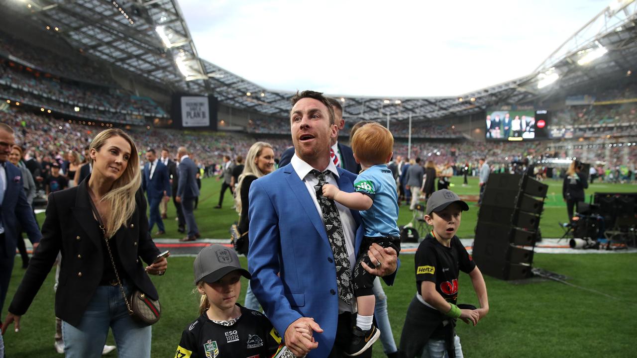 Retiring players James Maloney during the 2019 NRL Grand Final between the Sydney Roosters and Canberra Raiders at ANZ Stadium on 6 October, 2019 in Sydney. Picture. Phil Hillyard