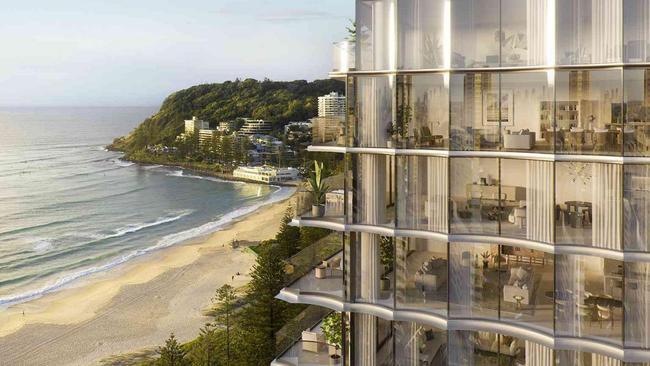 Digital illustration of the Mondrian Hotel in Burleigh Heads, Qld. Picture: Supplied