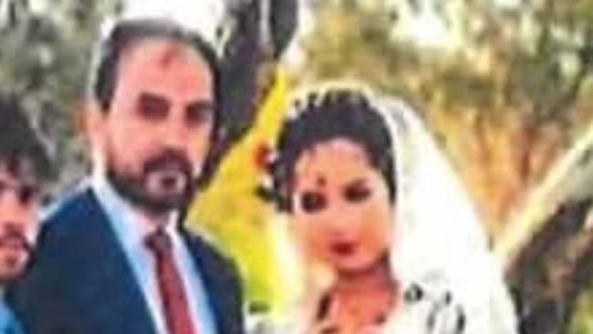 A wedding photo of Ms Haidari with her groom Mohammad Ali Halimi. Picture: Supplied