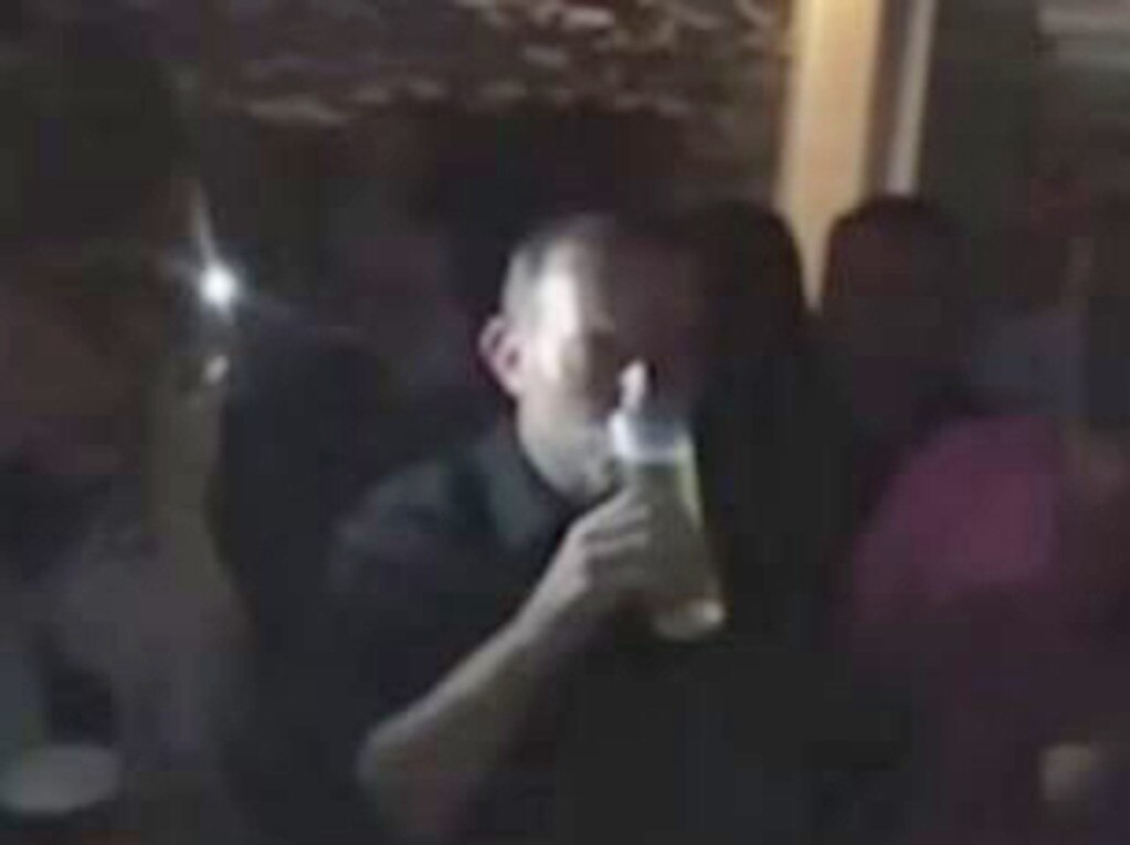 Prime Minister Tony Abbott Skolls a beer at the Royal Oak hotel in Double Bay. Picture: Supplied