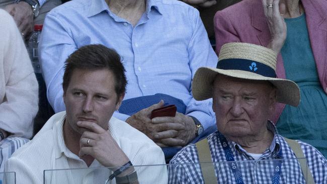 Lindsay Fox and his grandson Harry. Picture: Arsineh Houspian