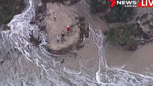 Bribie Island on verge of splitting after wild weather battering. Picture: Channel 7