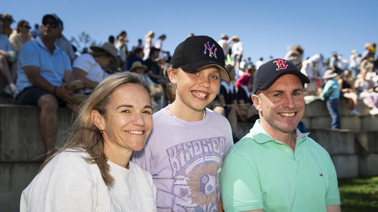 Getting behind Grammar are (from left) Sarah, Indi and Daniel Chappel. Picture: Kevin Farmer