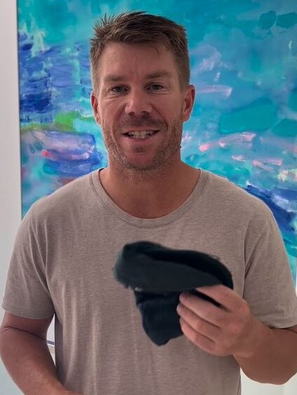 David Warner has found his missing baggy green cap. Picture: Instagram
