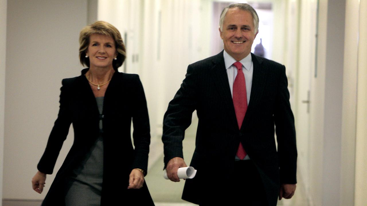 Then federal opposition leader Malcolm Turnbull, with his deputy in 2008.