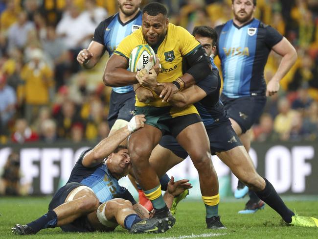 Samu Kerevi was a handful for the Argentine defence. Picture: AP Photo/Tertius Pickard