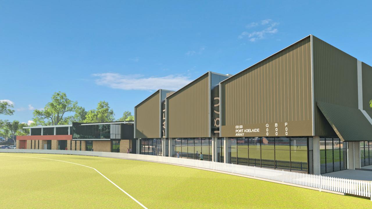 Artist impressions of Port Adelaide's redeveloped Alberton headquarters. Picture: Port Adelaide Football Club.