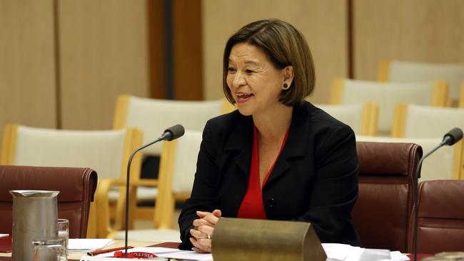 Michelle Guthrie fronting the senate inquiry on matters related to allegations of political interference in 2018.