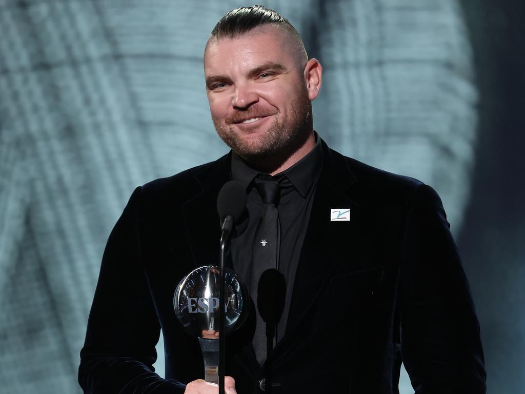 Hendriks receiving his award at the ESPYs. Picture: Supplied