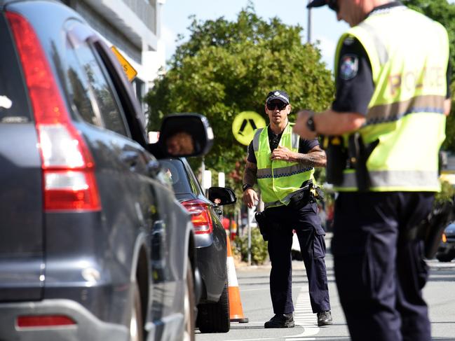 Police have been stationed at the Queensland/ NSW borders since the end of March, with the blockade set to finally come down on Tuesday. Picture: NCA NewsWire / Steve Holland