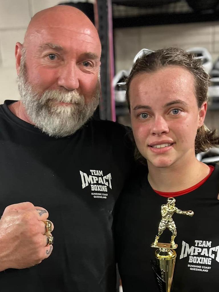 Paige Robinson and coach Mark Evans. Pic: supplied.