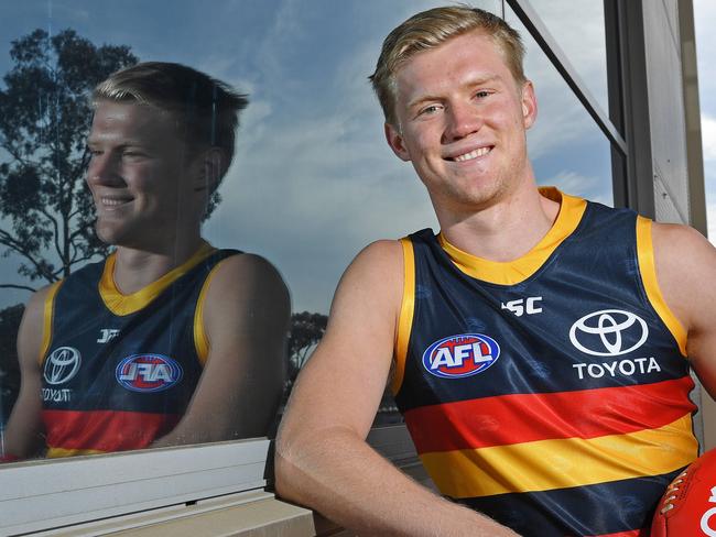 28/07/20 - Adelaide crows player Fischer McAsey  at West Lakes.Picture: Tom Huntley