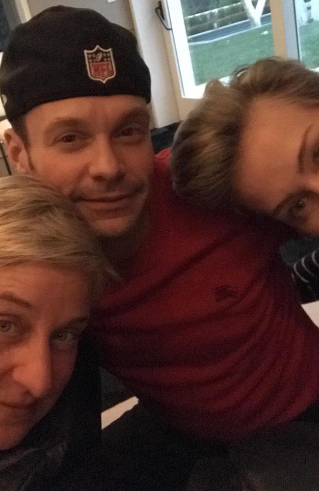 Ellen DeGeneres, Seacrest and Portia de Rossi. Picture: Instagram.