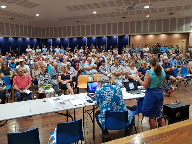 Almost 300 people attended a public meeting to discuss concerns with a proposed boarding house in Allambie Heights.