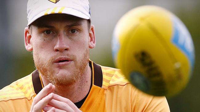 Jarryd Roughead training at Waverley Park. Picture: Wayne Ludbey