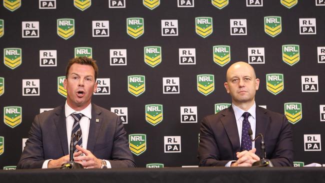 RLPA chief Ian Prendergast and Todd Greenberg have butted heads over contract reform. Picture: AAP/Daniel Munoz