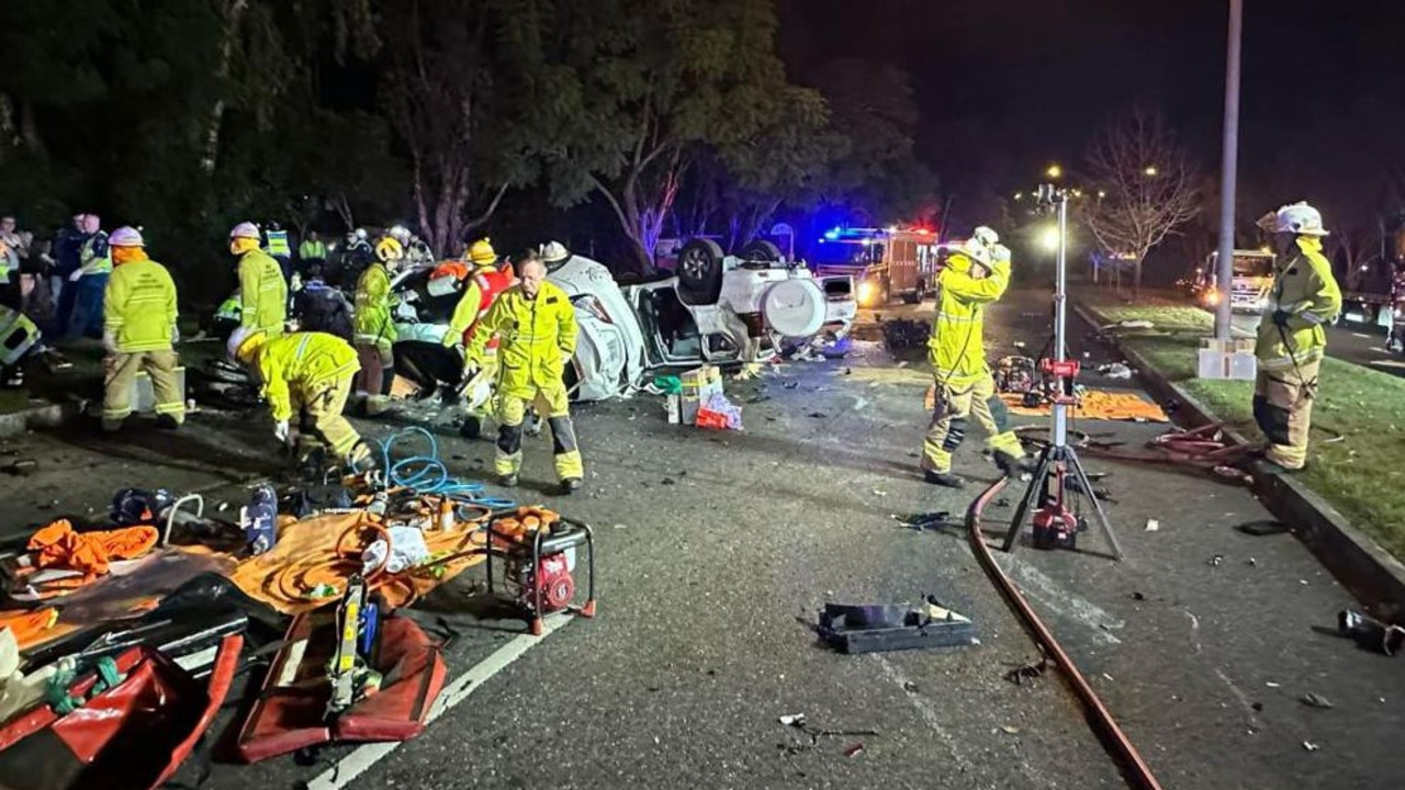 The collision occurred on Forest Lake Boulevard shortly after 10pm on June 8. Picture: Queensland Ambulance Service