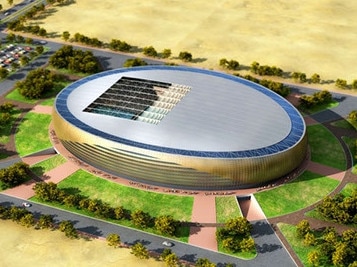 Artist impression of a proposed multi-use stadium designed by Egyptian architect Mohamed EL Brombaly. It is the basis for the boutique stadium Mayor Tom Tate wants to build on the Gold Coast.