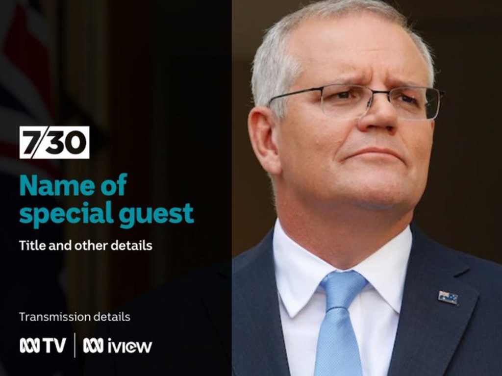 In a tweet to publicise the interview, someone at the ABC forgot to complete a template with Mr Morrison's name and title. Image: ABC