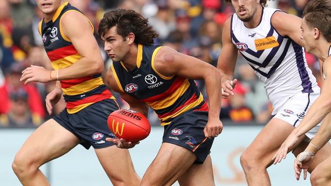 Josh Rachele continued to impress with a three goal, 20 disposal performance. (Photo by Sarah Reed/AFL Photos via Getty Images)