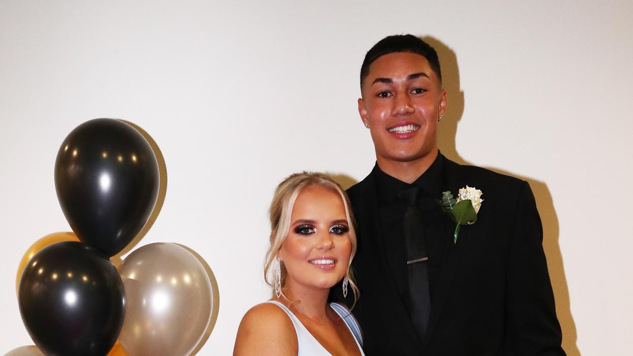 Lauren Hand and Robert Steele  at Trinity Lutheran College formal at Gold Coast Convention and Exhibition Centre.Photograph : Jason O'Brien