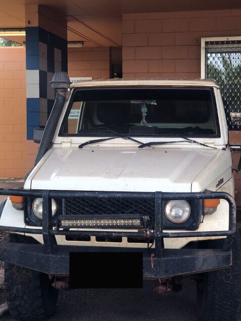 The Toyota LandCruiser seized by police for alleged hooning. Picture: NT Police