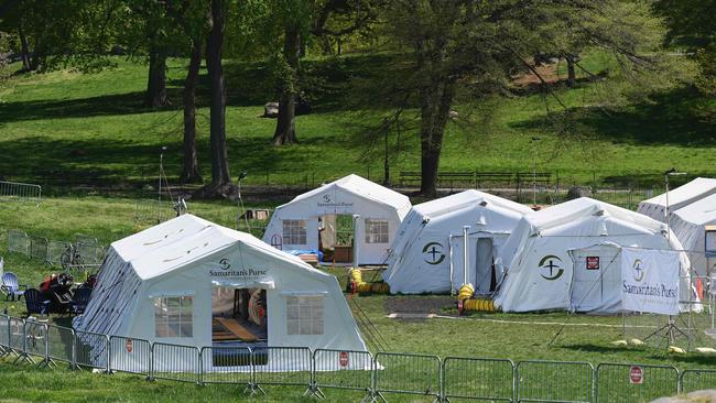 The Samaritan's Purse Emergency Field Hospital in Central Park. Picture: AFP.